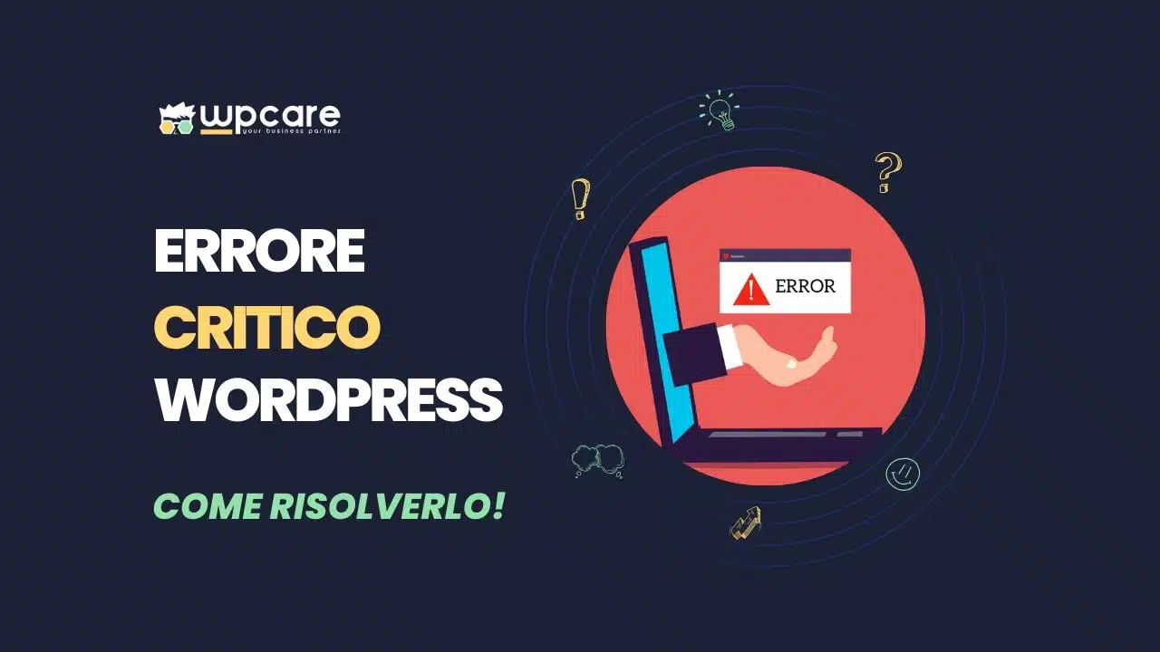 errore critico wordpress