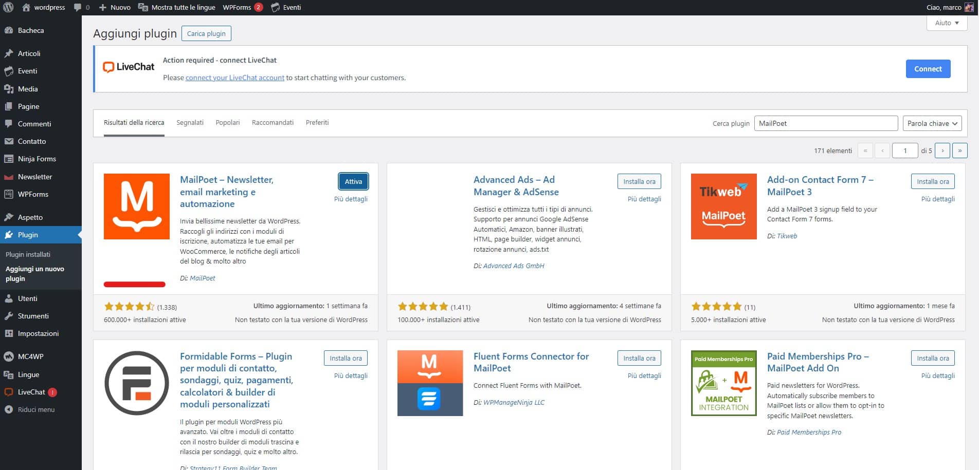 Come Creare una Newsletter efficace con WordPress 5 screen plugin newsletter 9