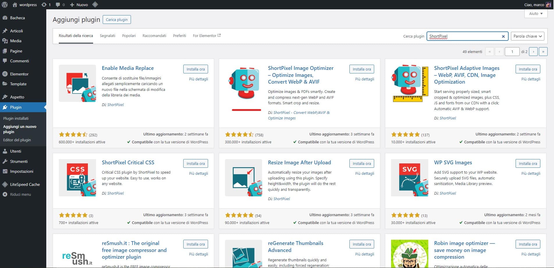 Ottimizzazione delle Immagini in WordPress: Tecniche e Plugin Consigliati 6 screen plugin ottimizzazione delle immagini wordpress