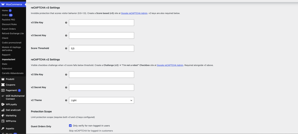 come bloccare lo spam su WordPress e WooCommerce con Google reCAPTCHA