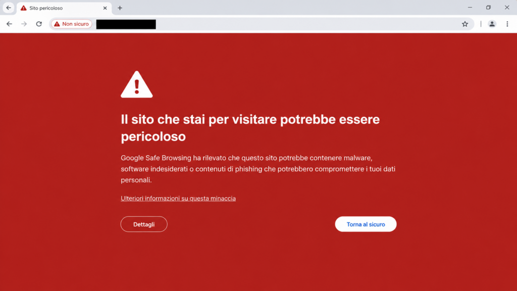 Rimozione malware WordPress 5 sito pericoloso avviso google